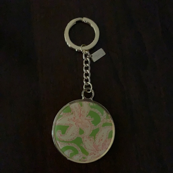 Lilly Pulitzer Hotty Pink metal key ring